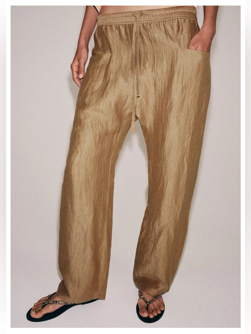 ZARA ZW COLLECTION LINEN BLEND PANTS